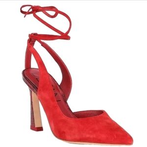 DELTAN Juliana Suede Ankle Tie Flared Heel pumps. Size 7 And 9 NWOT!